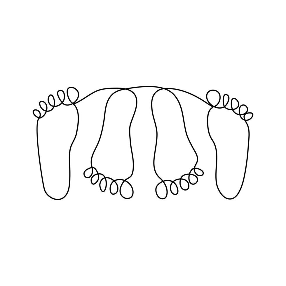 Flip Flops Thong Sandals Single Line Drawing with Editable Stroke and Copy Space vector