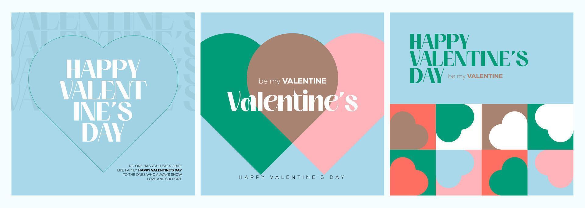 Elegant Valentine's Day social media posts template vector