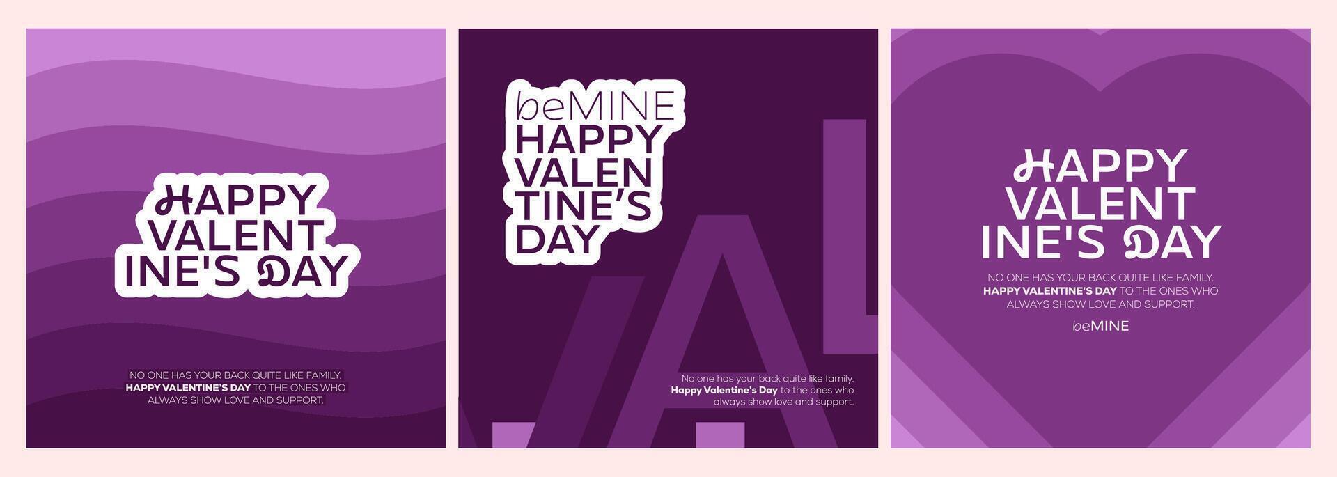 Happy Valentine's day social media posts template vector