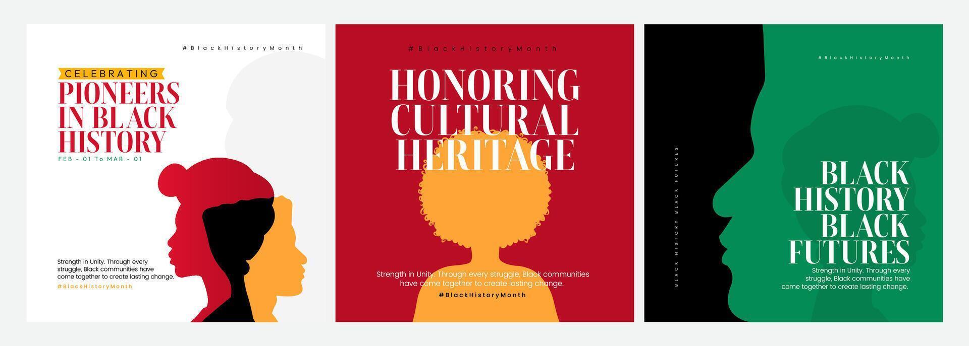 Social media post template for black history Month vector