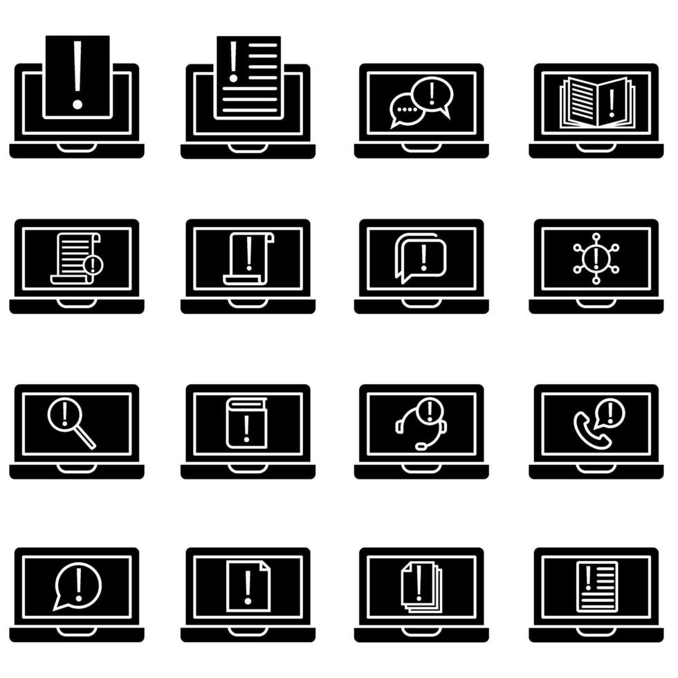 laptop icon set, symbol collection, filled flat sign design. vector