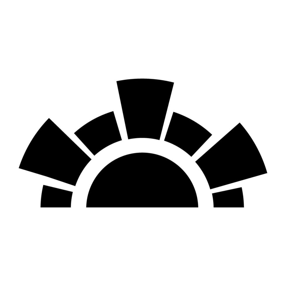 Sun icon . Black symbol on white background. Flat style. vector