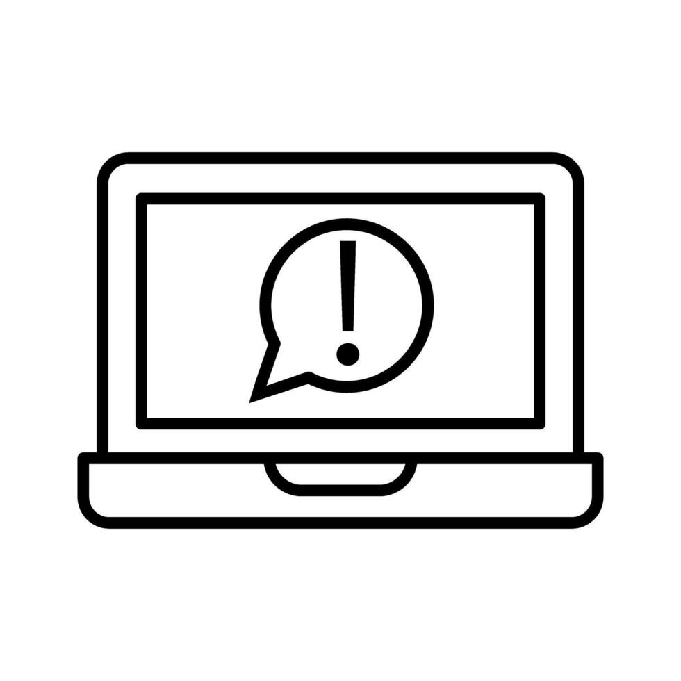 laptop with exclamation mark icon illustration design vector