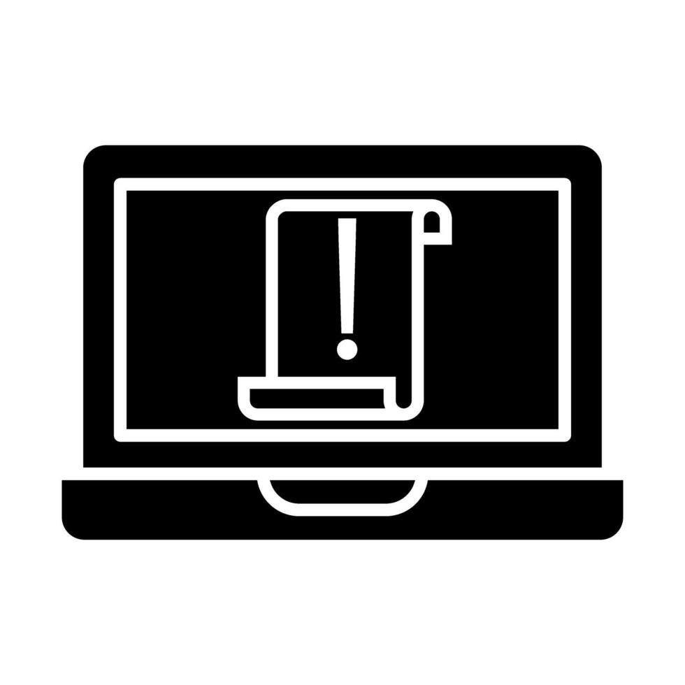 laptop computer with exclamation mark icon illustration design vector