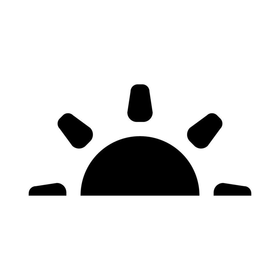 Sun icon, illustration, solid symbol, pictogram isolated on white. vector