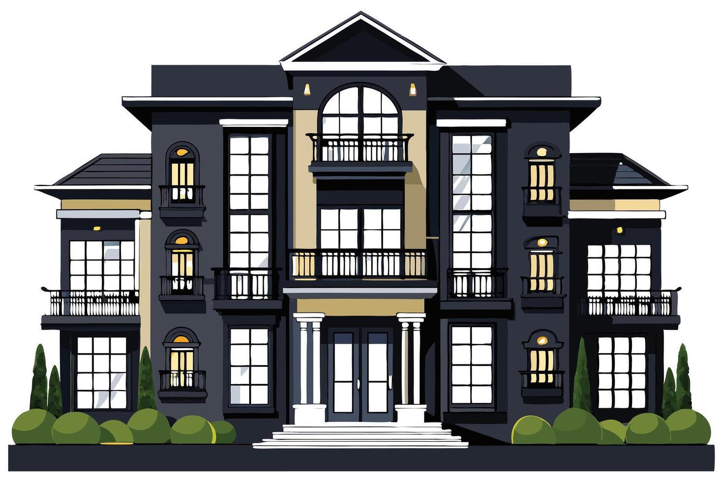 Silhouette Modern City vector