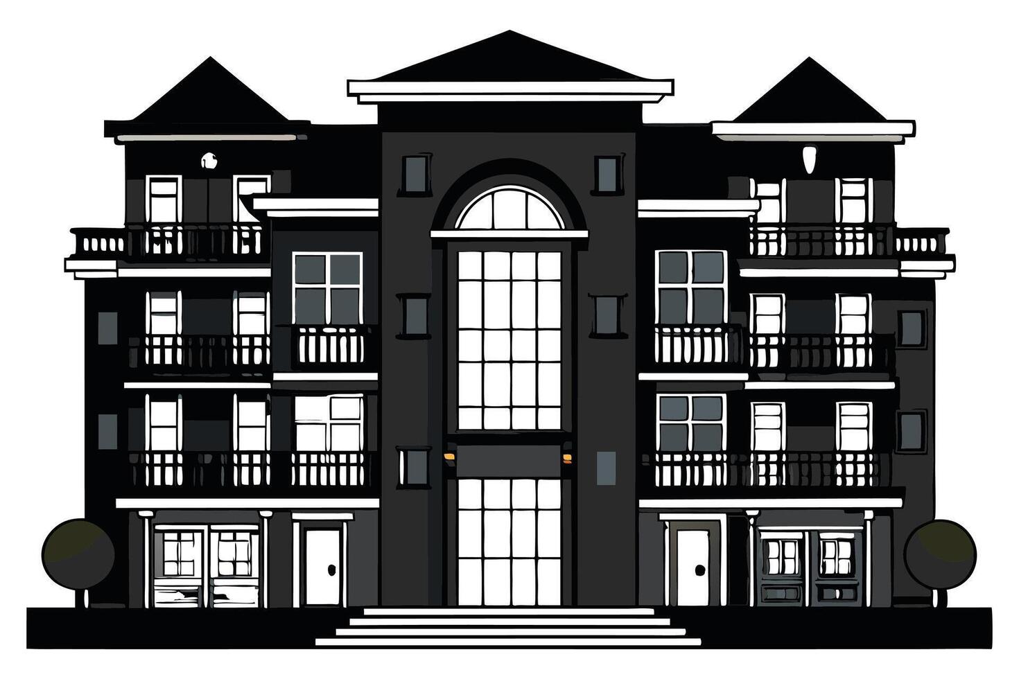 Building silhouette illustration isolated on a white background vector