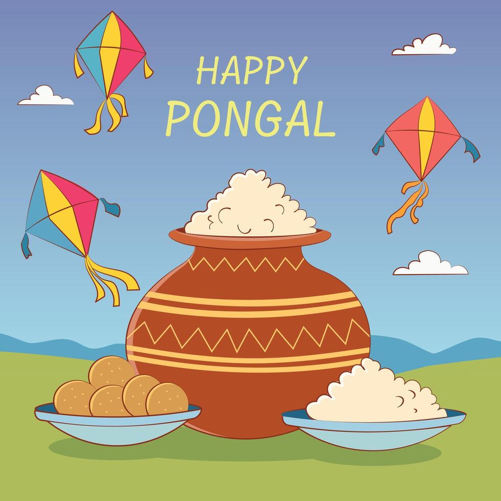 Happy Pongal celebration vector