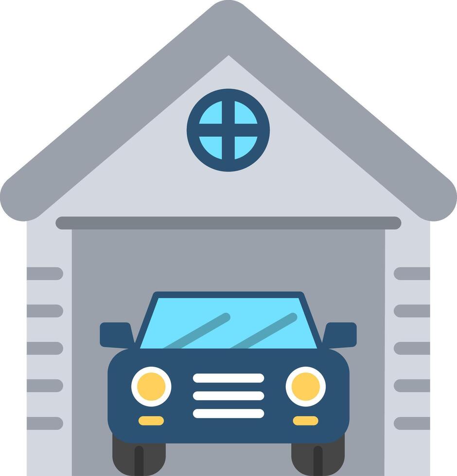 Garage Illustration Flat Design vector