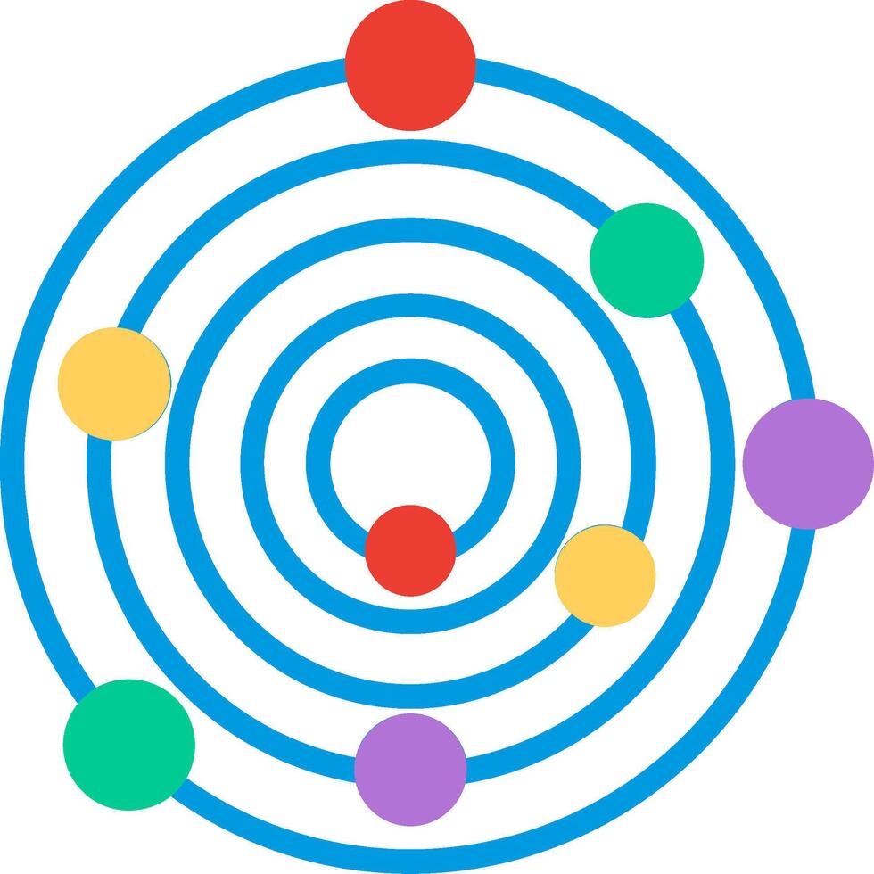 Orbit Illustration Flat Design vector