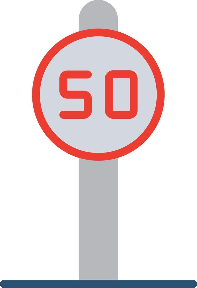 Speed Limit Illustration Flat Design vector