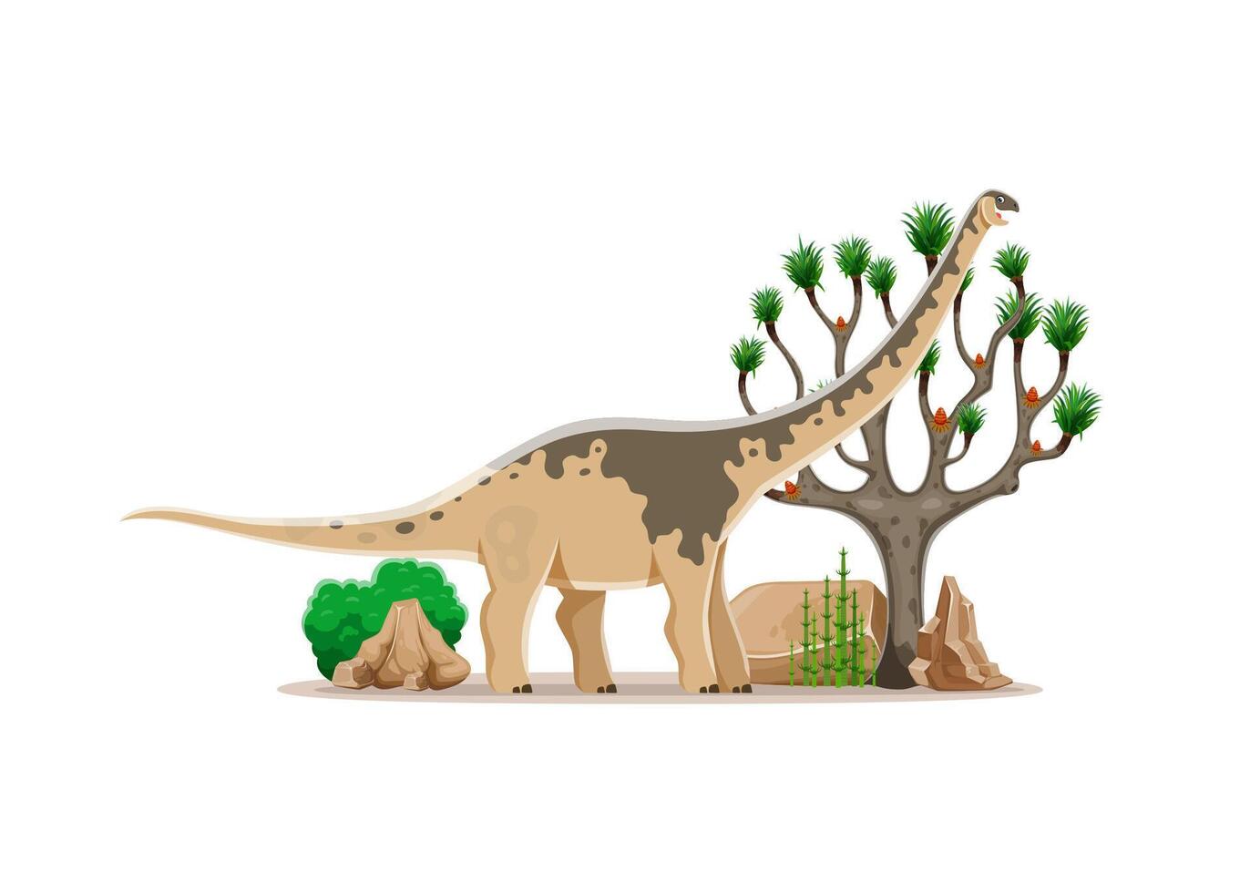 Cartoon dinosaur Paralititan or prehistoric lizard vector