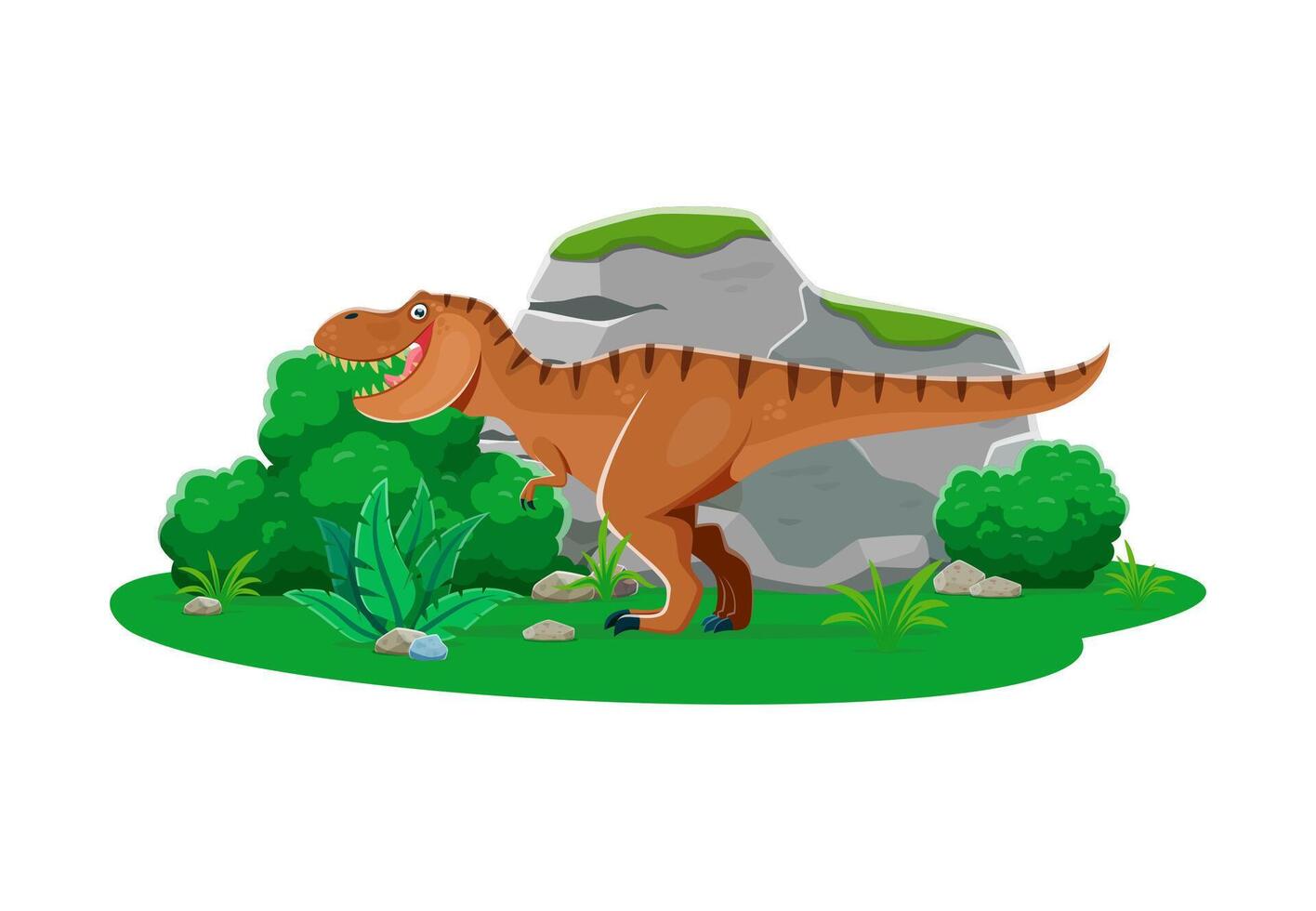 Tyrannosaurus prehistoric dinosaur in lush forest vector