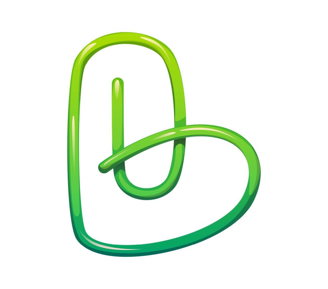 School education font green paper clip B letter vector