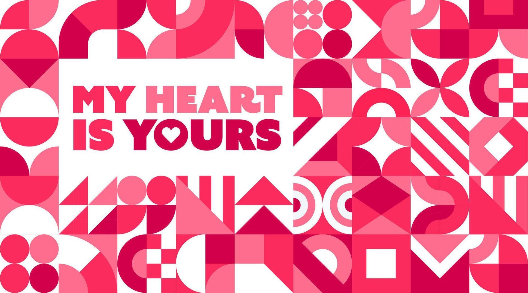 Valentines day greeting card with geometric shapes vector