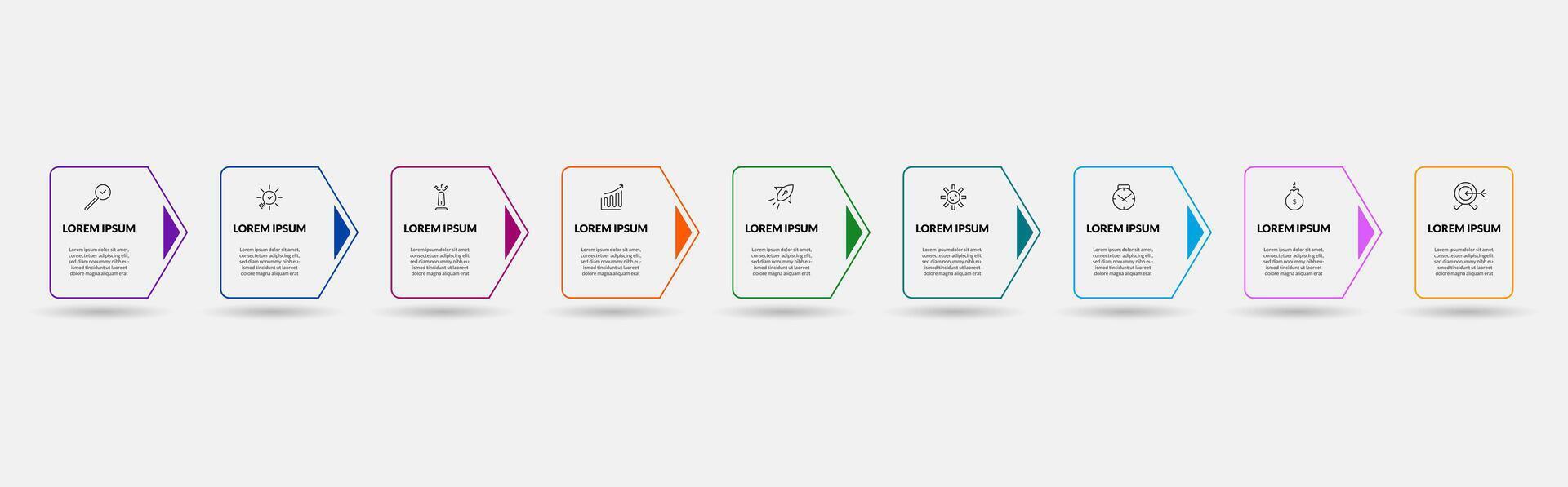 business Infographic design template with icons and 9 options or steps vector