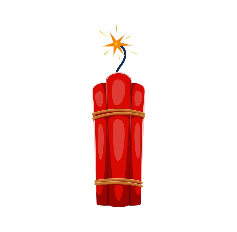 Cartoon letter i formed by bundle of red dynamite vector