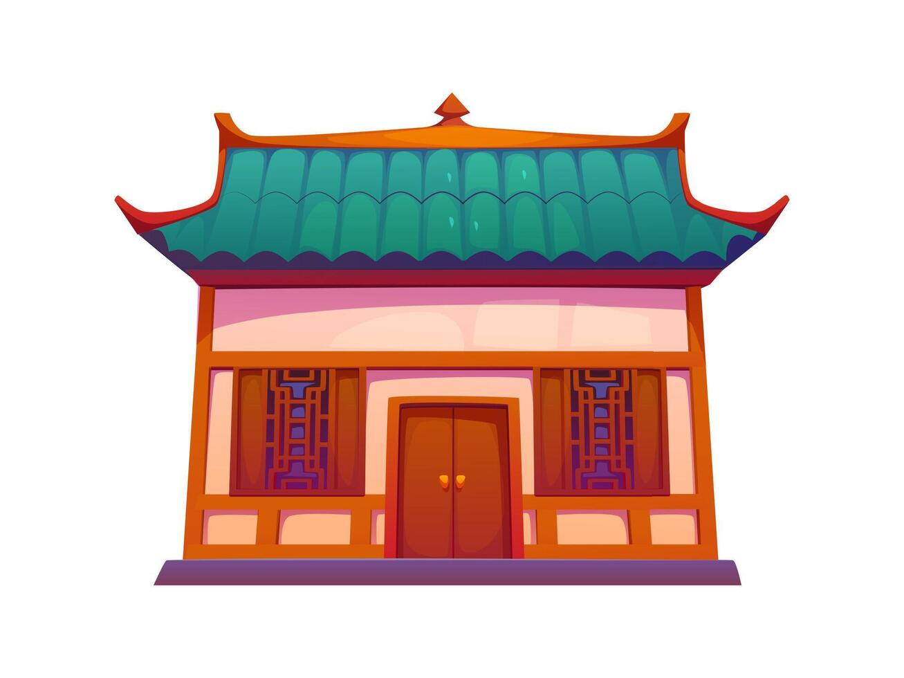 Chinese building, traditional asian town house vector
