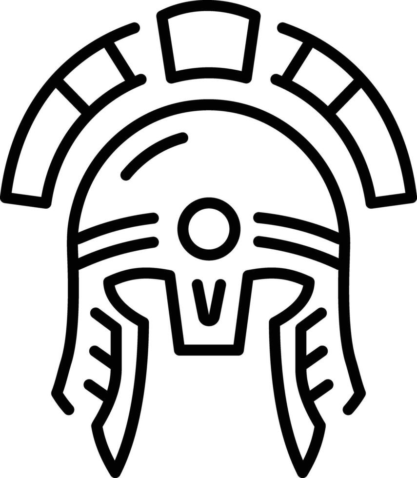 A line style icon of ancient helmet vector