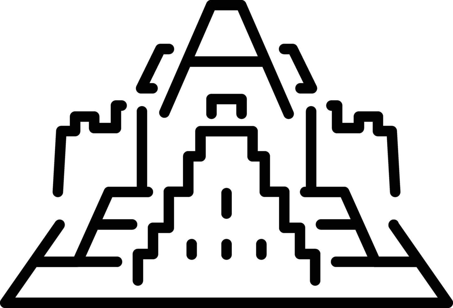 A linear icon of inca machu vector