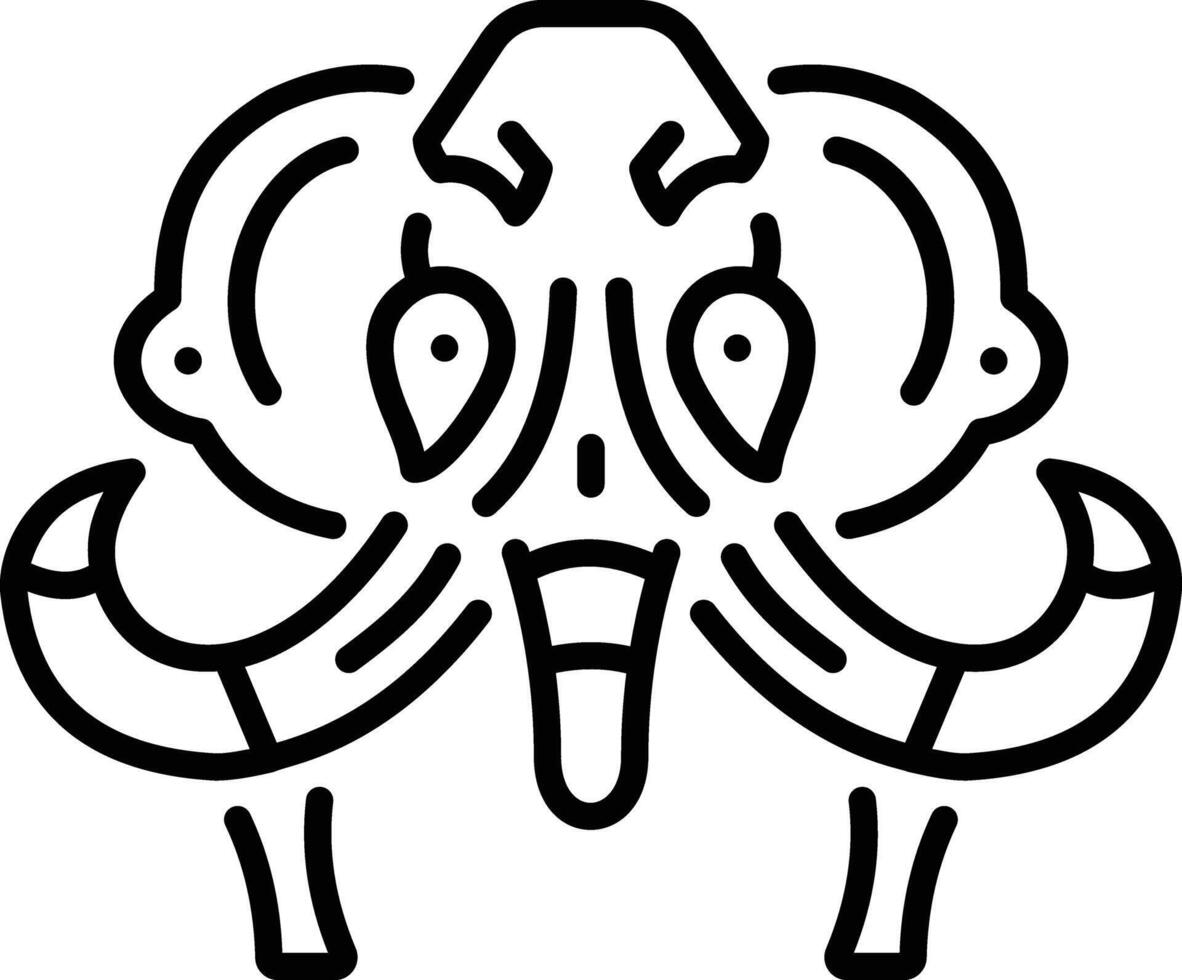 A linear icon of mammoth bones vector
