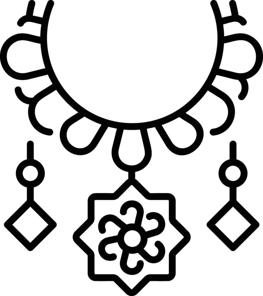 Beautiful woman necklace, line style icon vector
