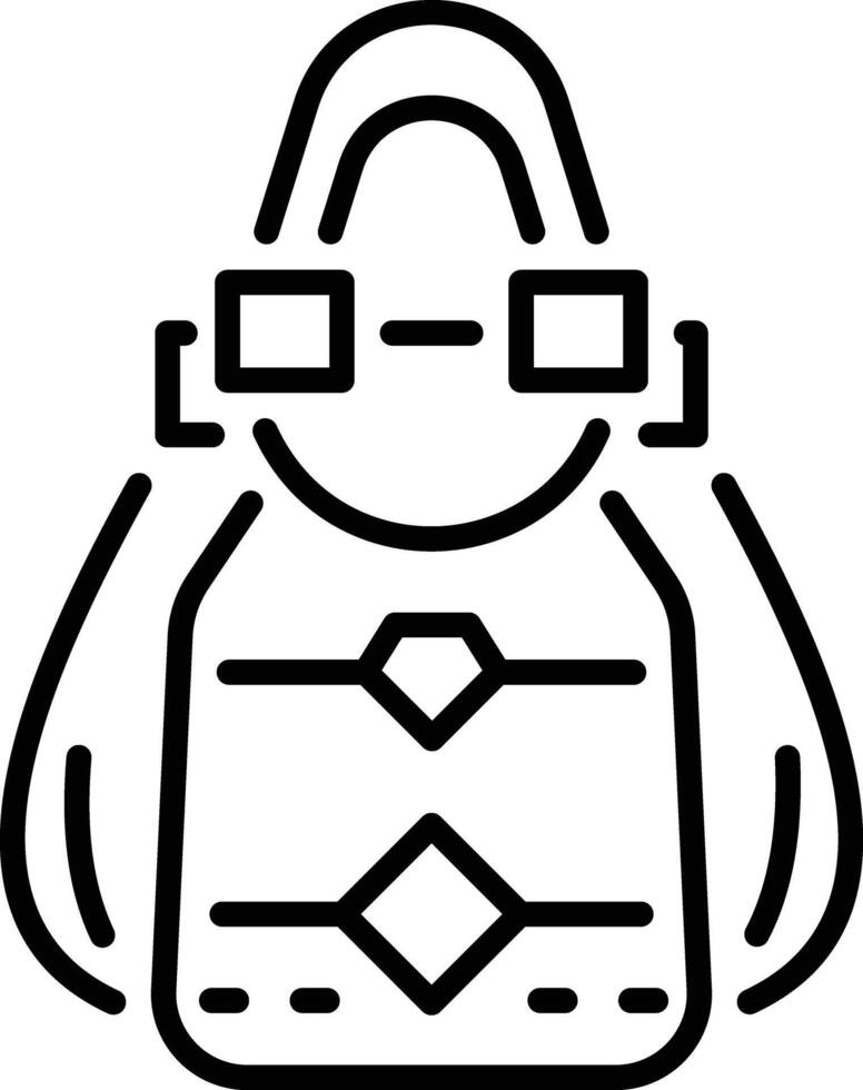 A line style icon of fashionable hobo bag vector