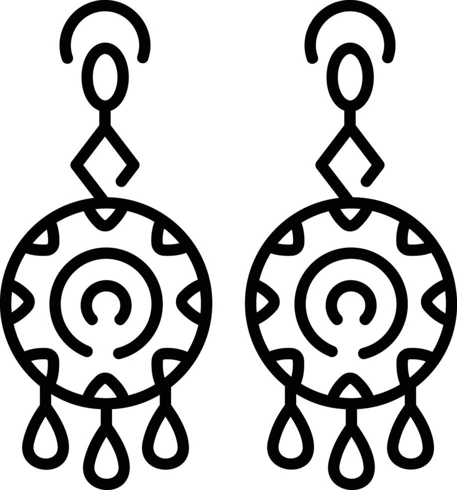 Woman earrings icon in line style vector