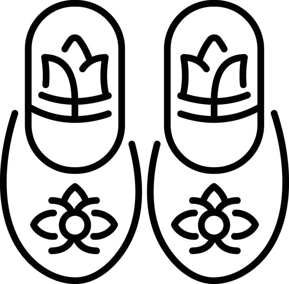 Lotus footwear icon in line style vector