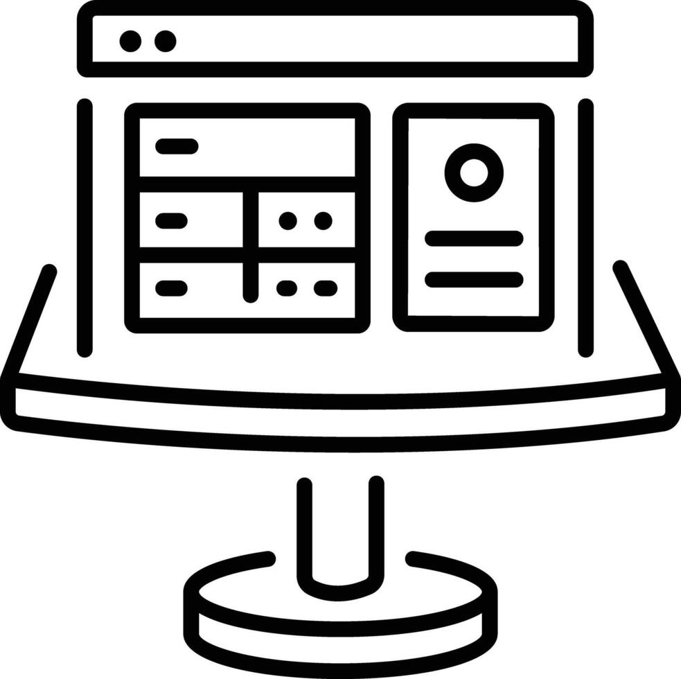 A lien style icon of data table vector