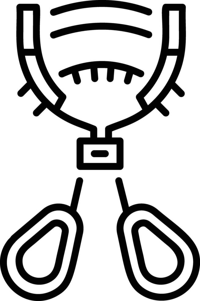 An outline style icon of eyelash curler vector