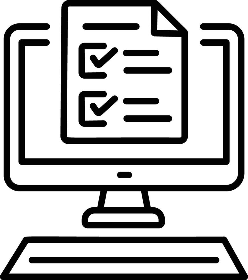 Data entry system icon in line style vector