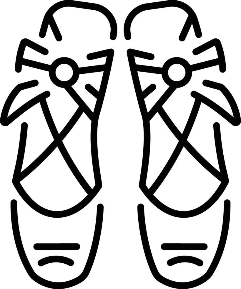 A line style icon depicting ballet shoes vector