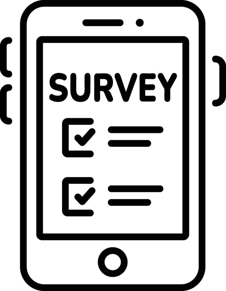Mobile survey icon in linear style vector