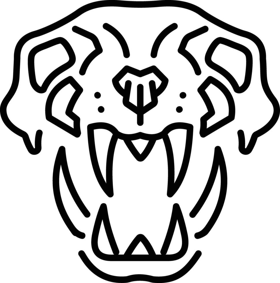 Tiger fossil icon in linear style vector