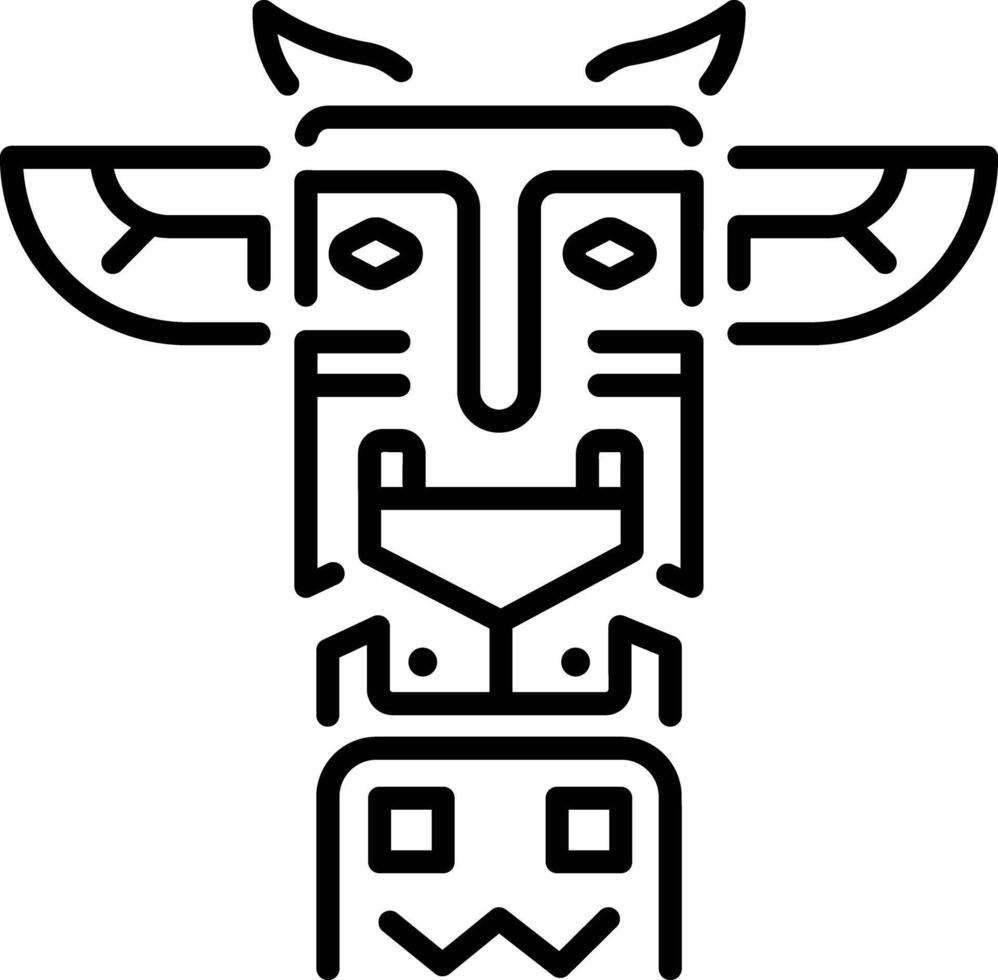 A line style icon of ancient totem vector