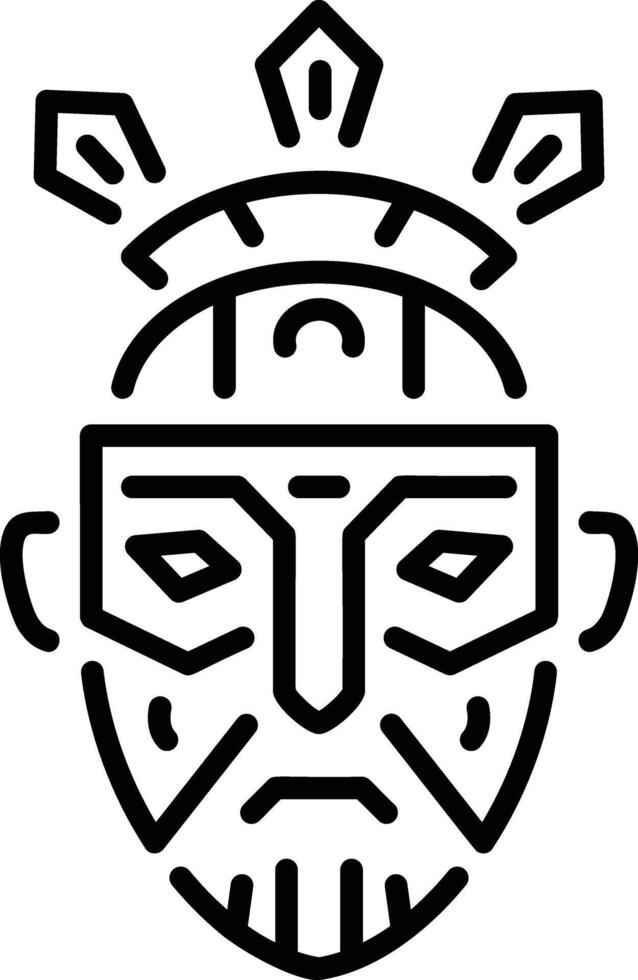 A linear icon of tribal mask vector