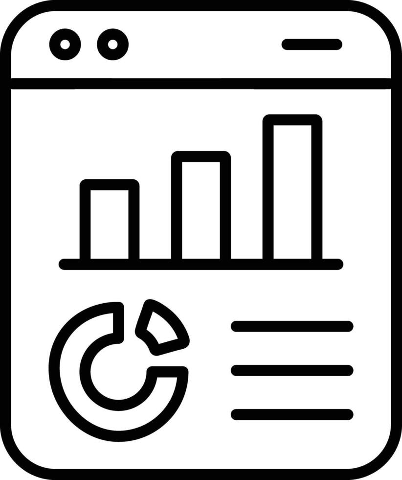 Reporting dashboard icon in line style vector