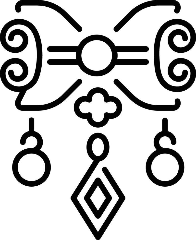 Brooch pin icon in outline style vector