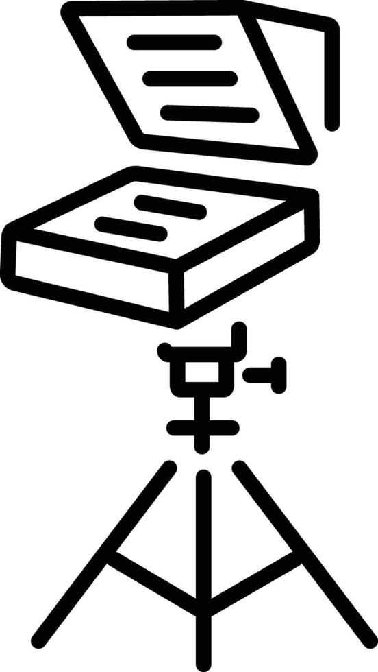 Teleprompter device icon in linear style vector