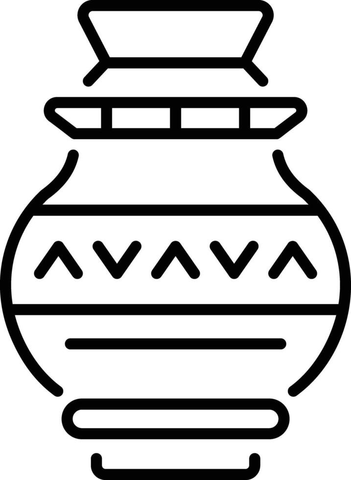 Traditional pot icon in line style vector
