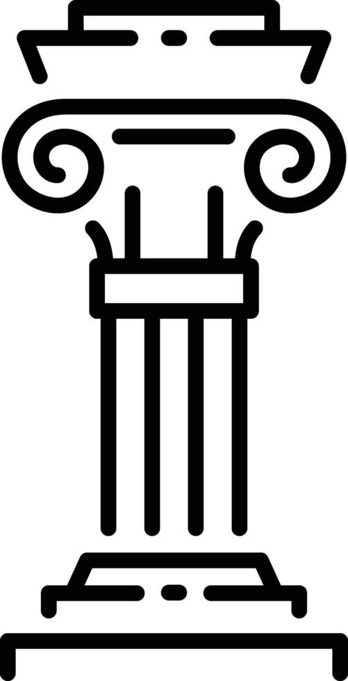 Ancient greek pillar icon in line style vector