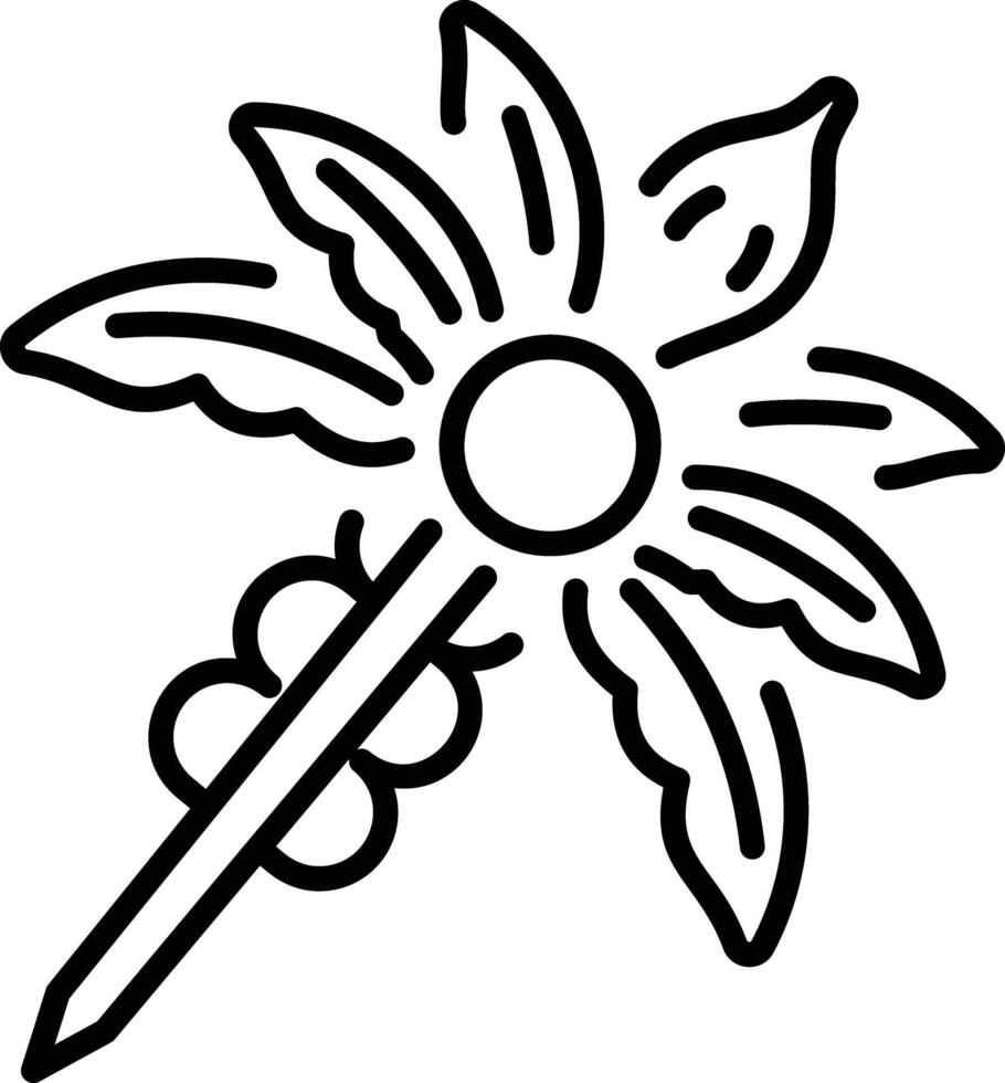 Feathery hairpin, line style icon vector