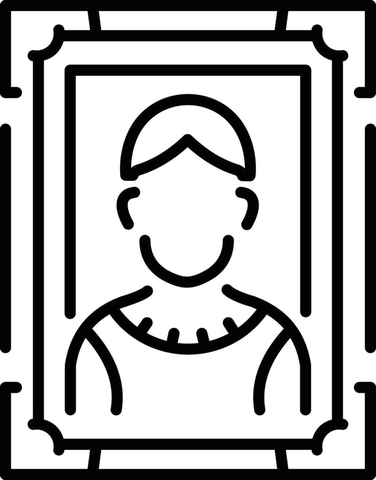 Historical portrait icon in linear style vector