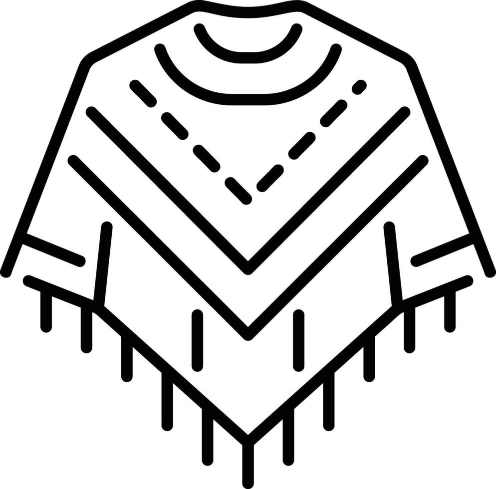 Beach poncho icon in line style vector