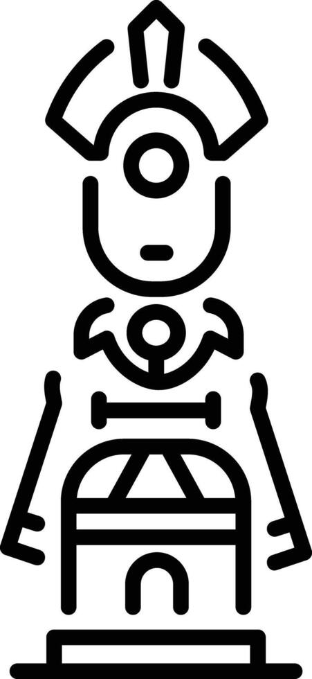A line style icon of ivory figurine vector
