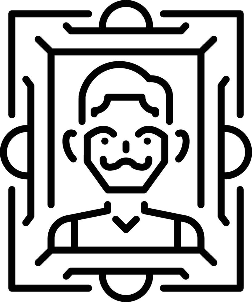 A line style icon of portrait art vector