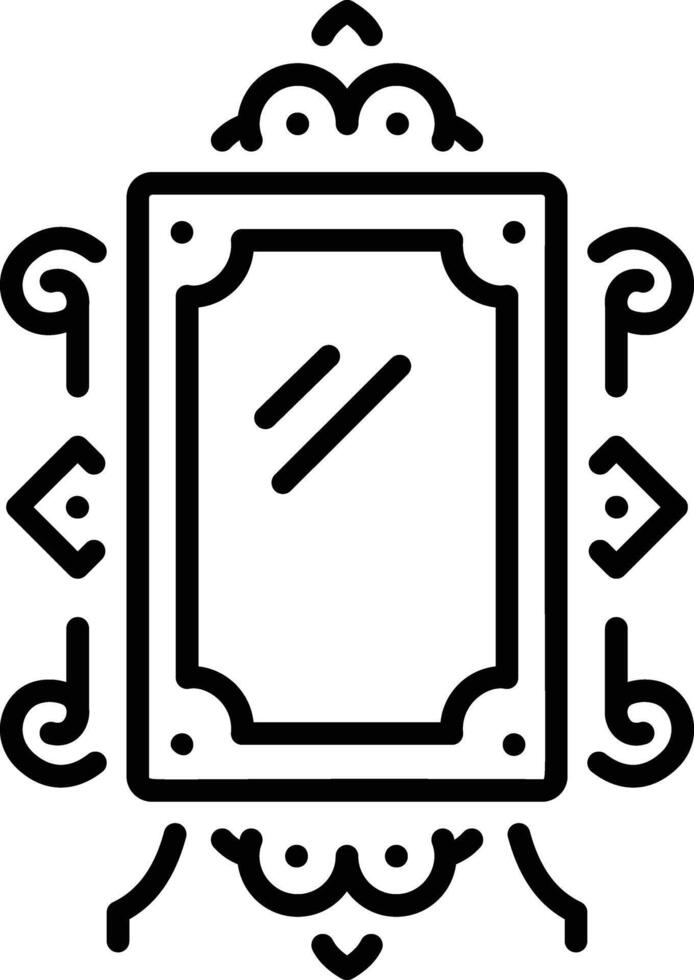 A line style icon of antique mirror vector