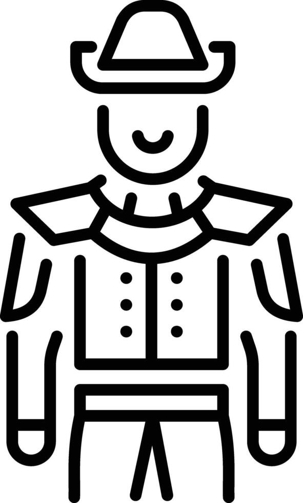 Traditional costume icon in line style vector
