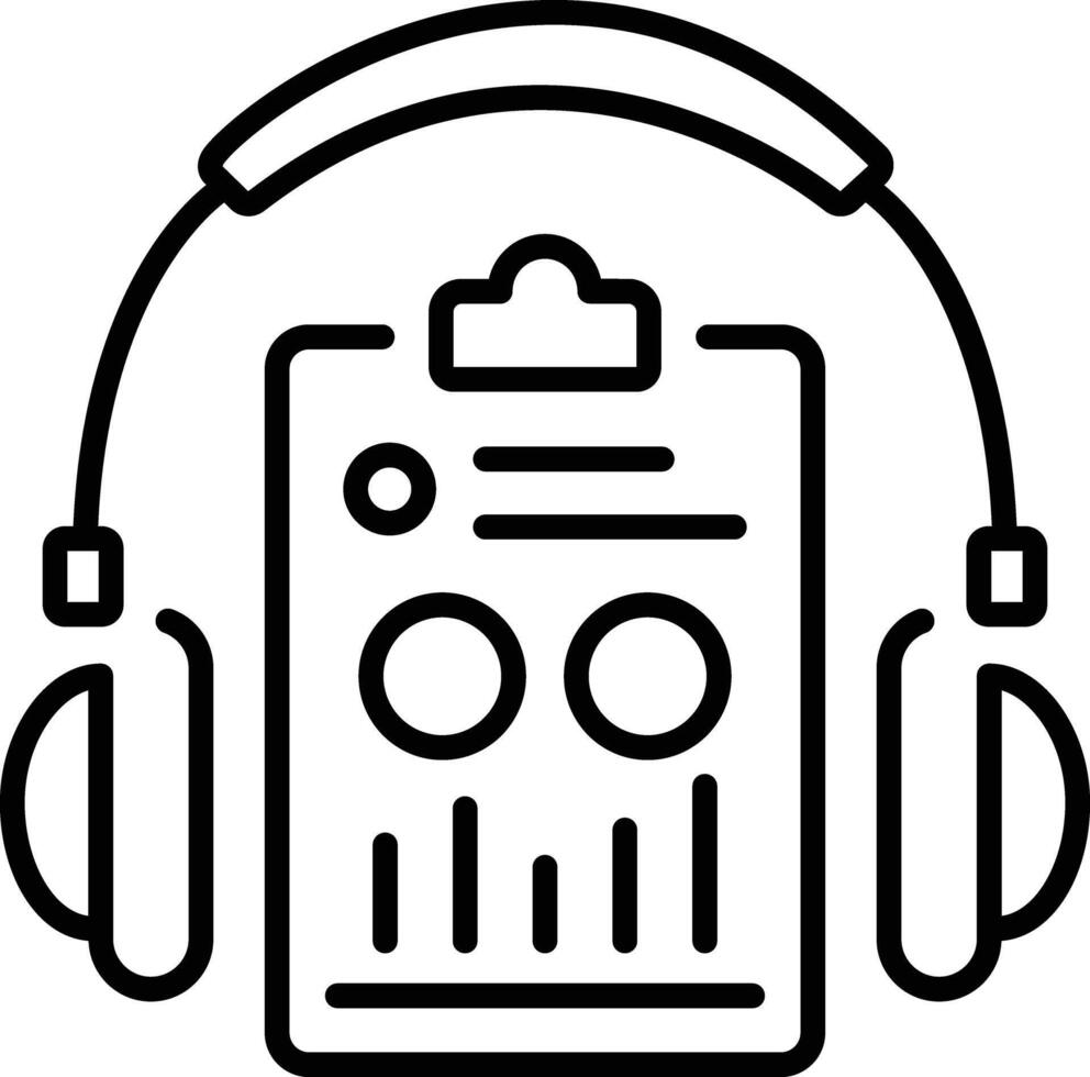 Audio report icon in linear style vector
